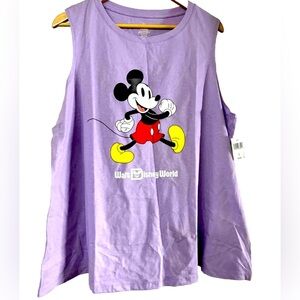 Walt Disney World Exclusive Mickey Mouse Purple Tank Top Women's Size 1XL NWT
